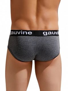 Эластичные брифы из тонкого хлопка темно-серого цвета GAUVINE 49892
